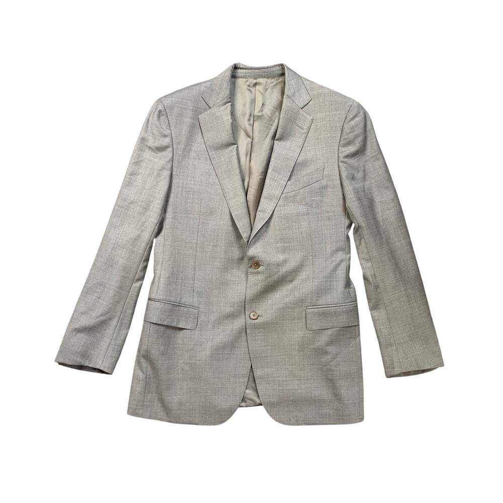 Ermenegildo Zegna Blazer Mens 42 Gray Trofeo Wool Single Breasted Shoulder Pads